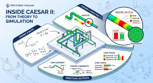 Read more about the article 🚀 เปิดห้องเครื่อง CAESAR II: จากตัวเลขในกระดาษ สู่สมองกลจำลองระบบท่อ